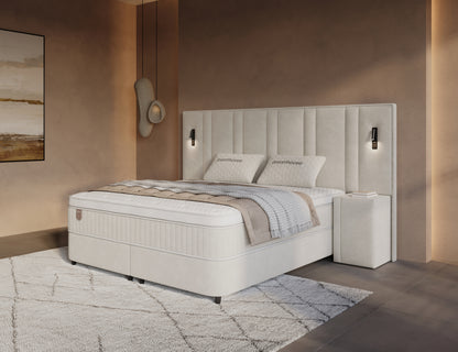 Opbergboxspring Royal XL Beige incl. 2 nachtkastjes