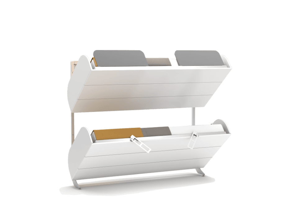 Opklapbed stapelbed, maat 90 x 200, horizontaal