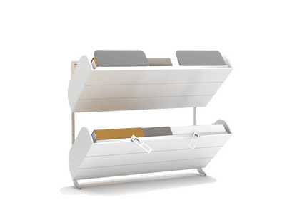 Opklapbed stapelbed, maat 90 x 200, horizontaal