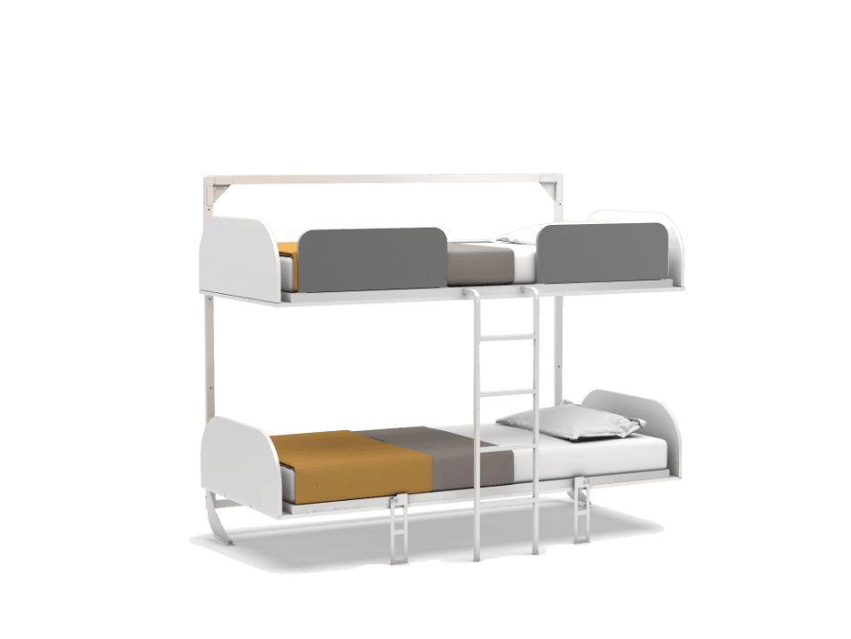 Opklapbed stapelbed, maat 90 x 200, horizontaal