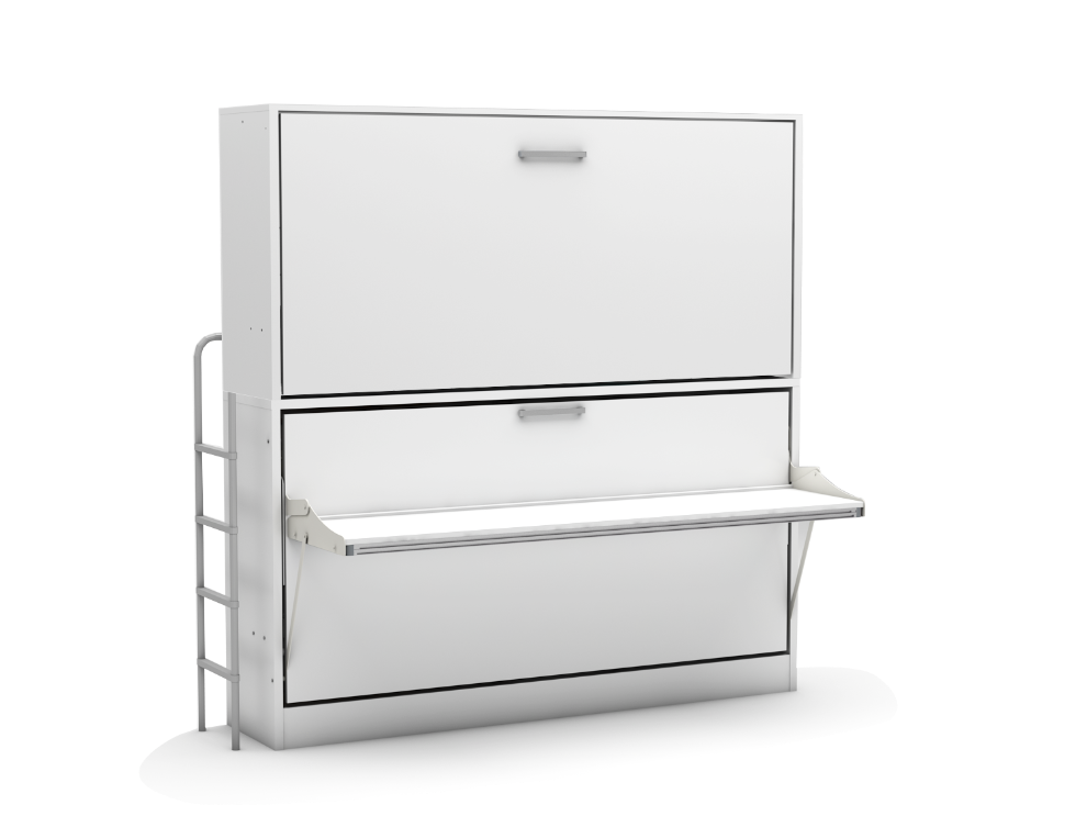 Bedkast- stapelbed met bureau