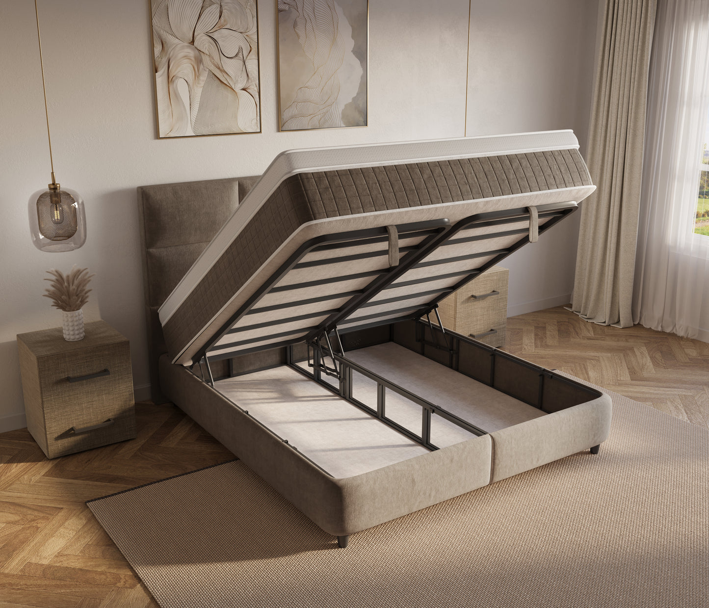 Dreamhouse Verdo Boxspring met Opbergruimte Taupe