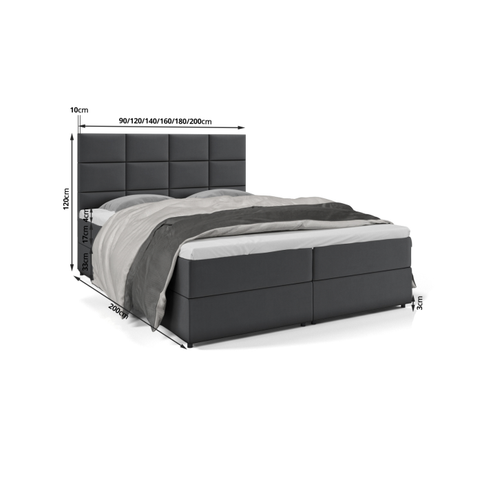 Alvano boxspring Bologna afmetingen