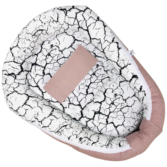 Mauties Mama Babynest Marble oud roze