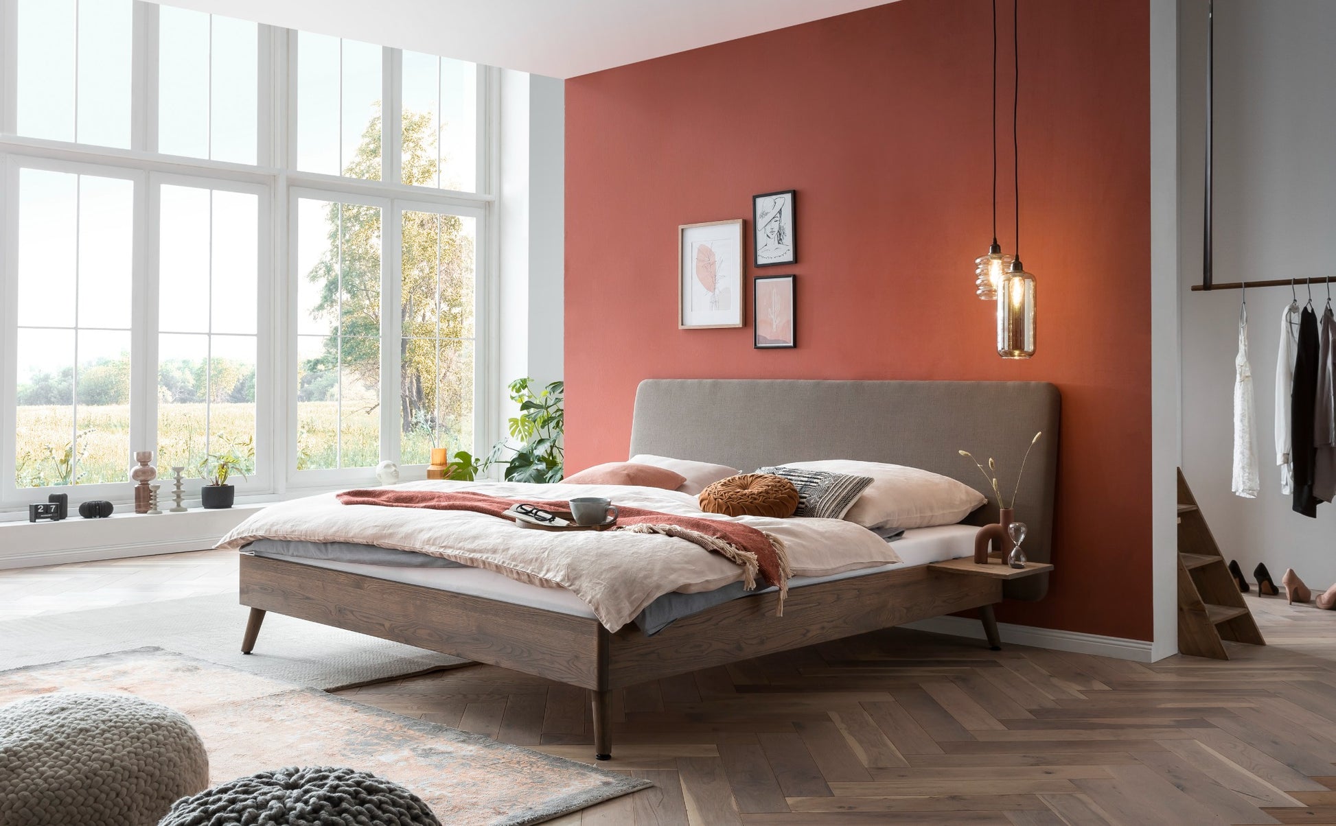 Dico Bed Concept-Line 100 met gestoffeerd hoofdbord taupe