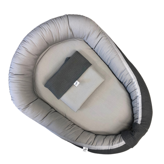 Mauties Mama Babynest Gewoon Grijs - met RITS