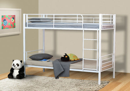 Metalen stapelbed maat 90 x 200 deelbaar kleur wit