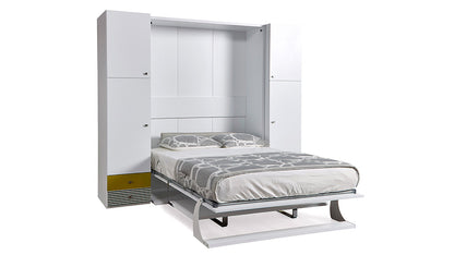 Opklapbed maat 140 x 190, verticaal, kleur wit