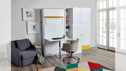 Opklapbed maat 90 x 190, verticaal, kleur wit