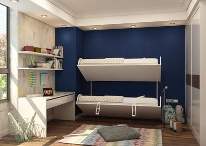 Opklapbed stapelbed, maat 90 x 200, horizontaal