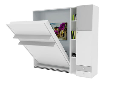 Opklapbed maat 150 x 200, verticaal, kleur wit