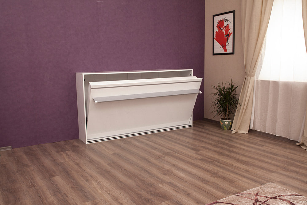 Opklapbed maat 90 x 200, horizontaal, kleur wit