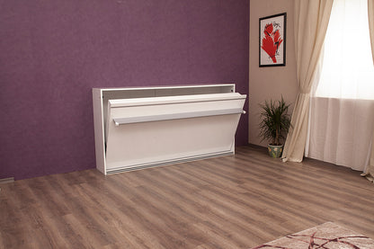 Opklapbed maat 90 x 200, horizontaal, kleur wit