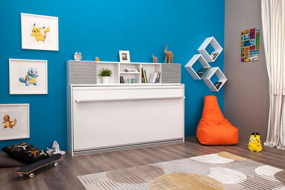 Opklapbed maat 90 x 200, horizontaal, kleur wit