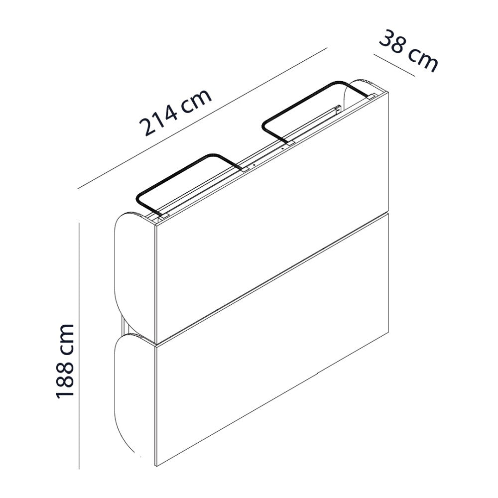 Opklapbed stapelbed, maat 90 x 200, horizontaal