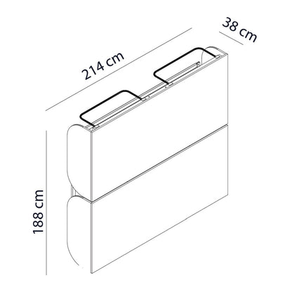 Opklapbed stapelbed, maat 90 x 200, horizontaal