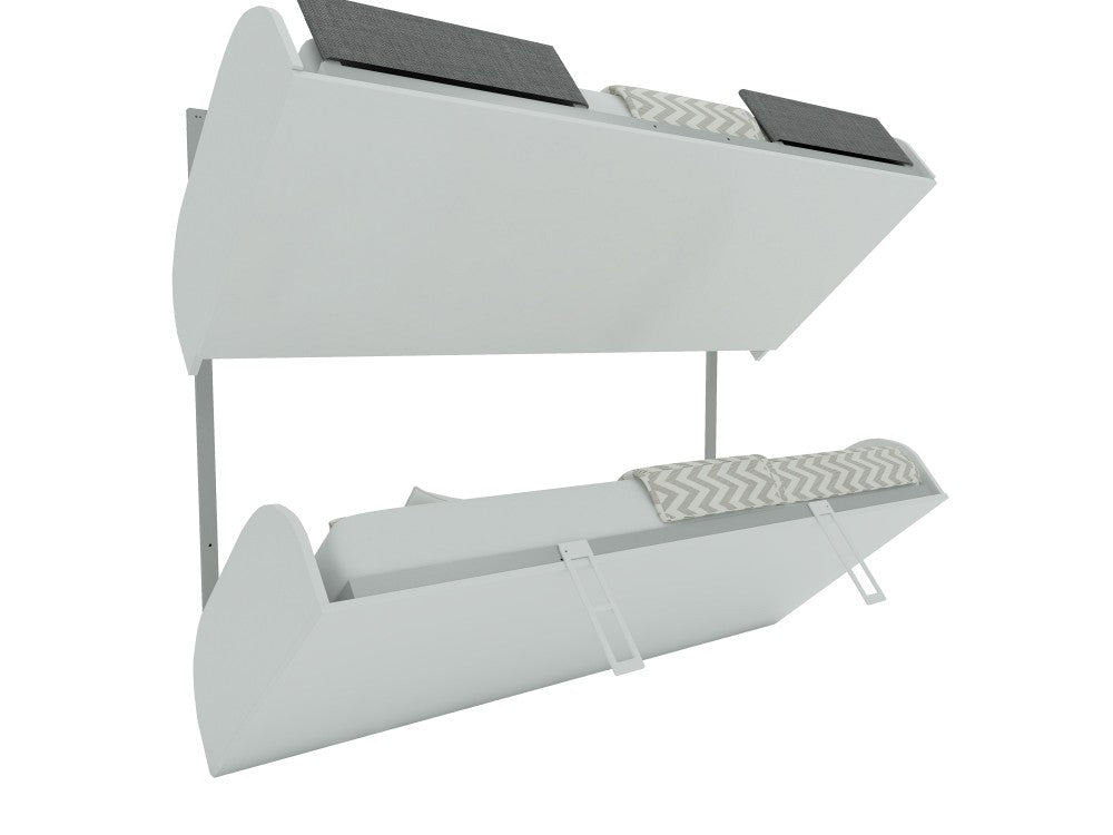 Opklapbed stapelbed, maat 90 x 200, horizontaal