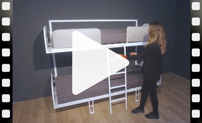 Opklapbed stapelbed, maat 90 x 200, horizontaal